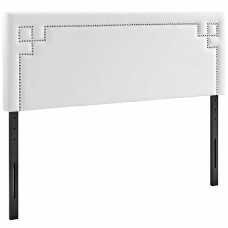 MODWAY FURNITURE Josie Queen Vinyl Headboard, White MOD-5401-WHI